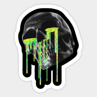 Drippy Skull Art Sticker